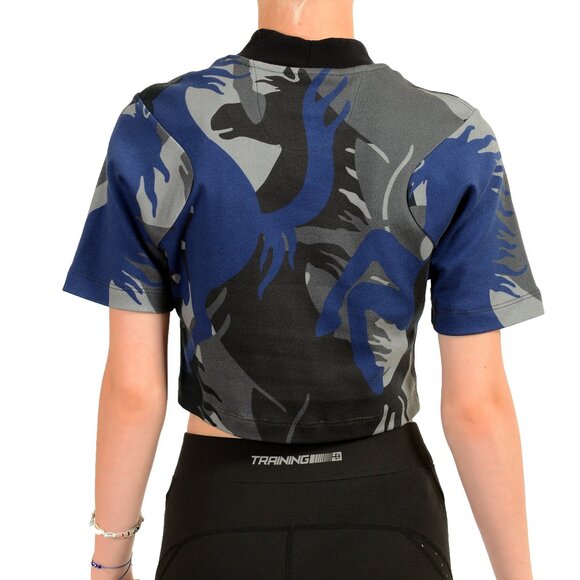 Scuderia Ferrari Women's "Camouflage Print" Short Sleeve Cropped Top T-Shirt - Picture 3 of 6